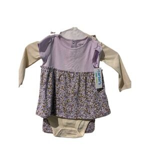 Carters Child of Mine Baby Girl 3PC Set Hello Little Sister Floral Lavender 18M